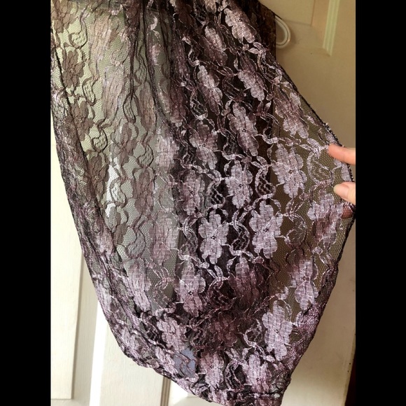 Howard’s Frosted Lavender Purple Floral Lace Polyester Dressy Infinity Scarf NWT - Picture 2 of 3